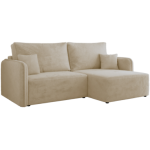 Narożnik MESTO L - strona prawa - kremowy, plusz