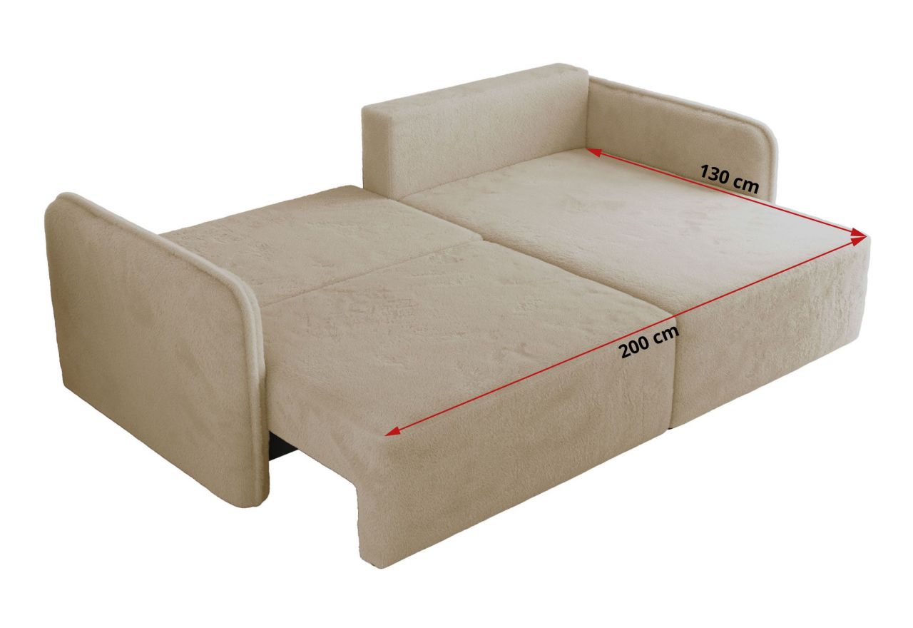 Narożnik MESTO L - strona prawa - kremowy, plusz