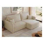 Narożnik MESTO L - strona prawa - kremowy, plusz