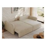 Narożnik MESTO L - strona prawa - kremowy, plusz