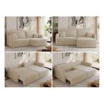 Narożnik MESTO L - strona prawa - kremowy, plusz