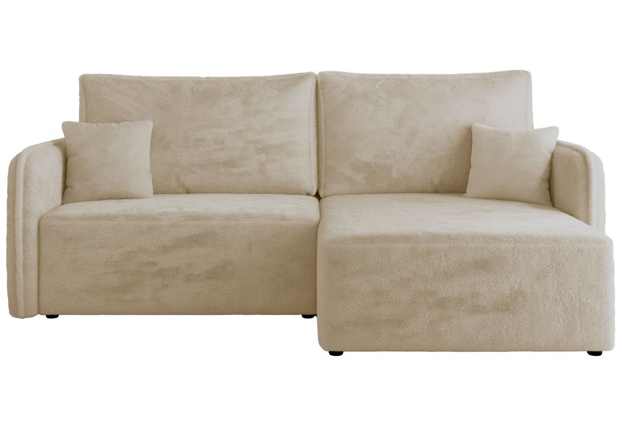 Narożnik MESTO L - strona prawa - kremowy, plusz