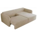 Narożnik MESTO L - strona prawa - kremowy, plusz