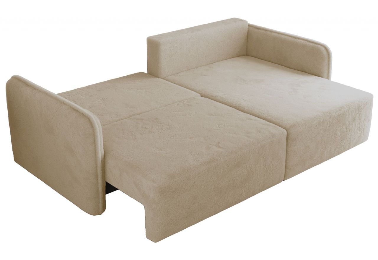 Narożnik MESTO L - strona prawa - kremowy, plusz