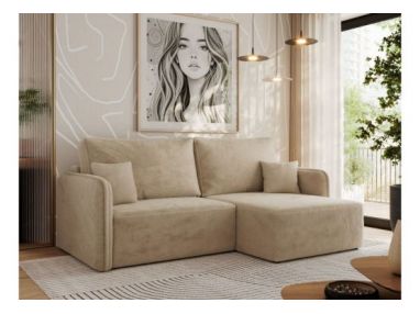 Narożnik MESTO L - strona prawa - beżowy, plusz