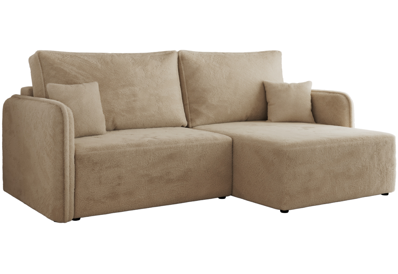 Narożnik MESTO L - strona prawa - beżowy, plusz