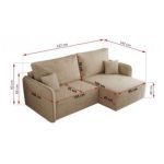 Narożnik MESTO L - strona prawa - beżowy, plusz