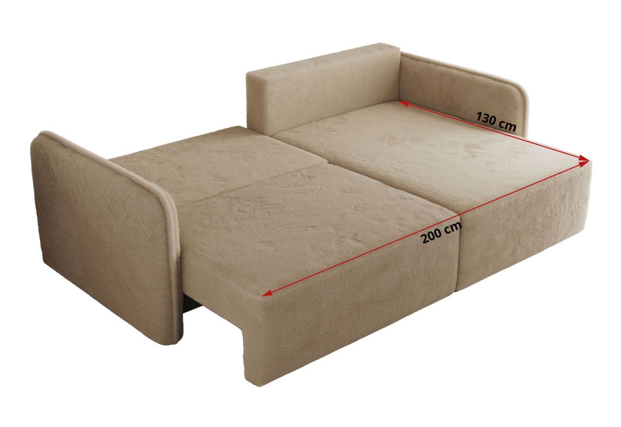 Narożnik MESTO L - strona prawa - beżowy, plusz