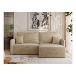 Narożnik MESTO L - strona prawa - beżowy, plusz