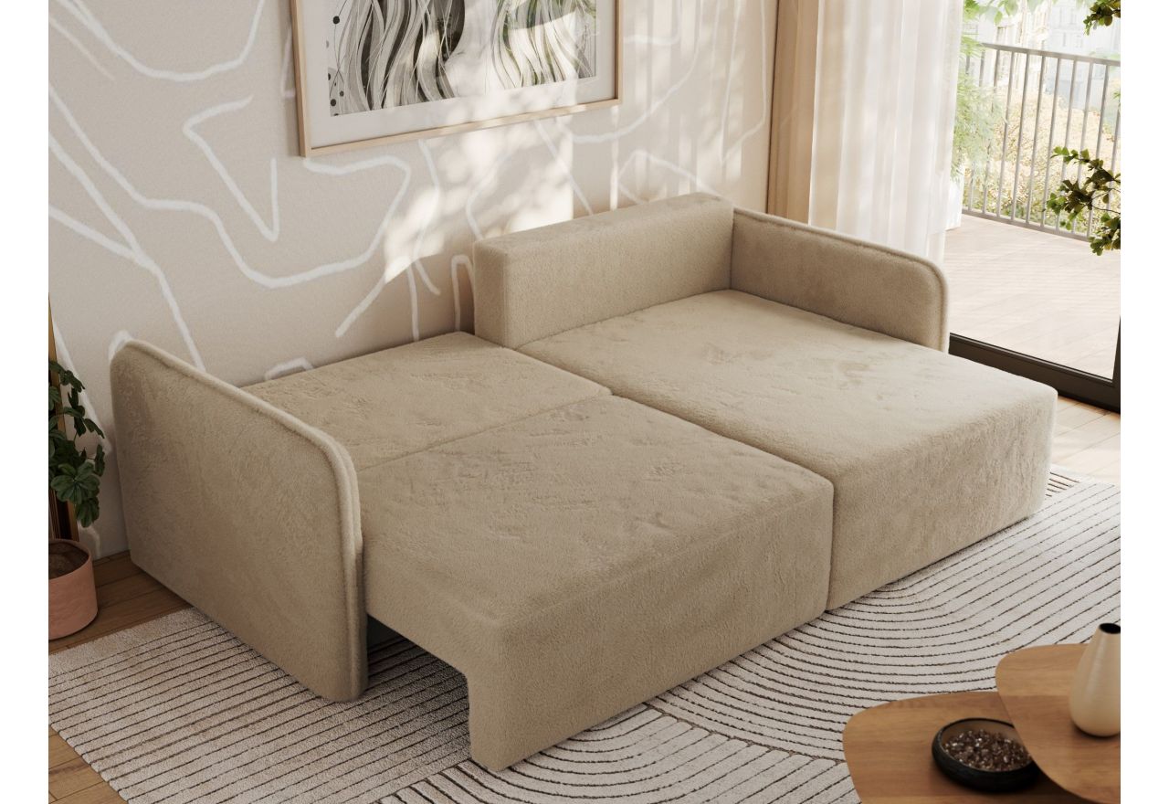 Narożnik MESTO L - strona prawa - beżowy, plusz