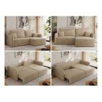 Narożnik MESTO L - strona prawa - beżowy, plusz