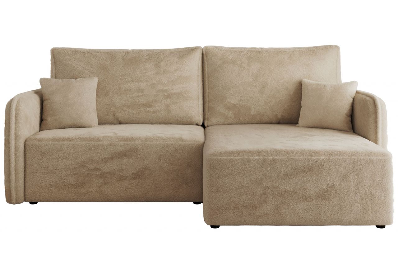 Narożnik MESTO L - strona prawa - beżowy, plusz