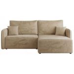 Narożnik MESTO L - strona prawa - beżowy, plusz