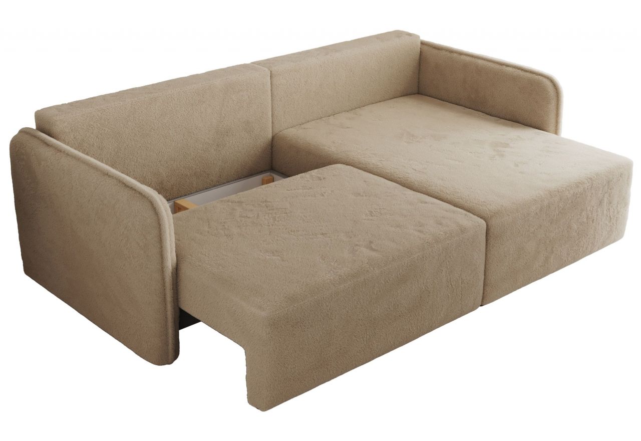 Narożnik MESTO L - strona prawa - beżowy, plusz