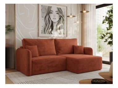 Narożnik MESTO L - strona prawa - pomarańczowy, plusz