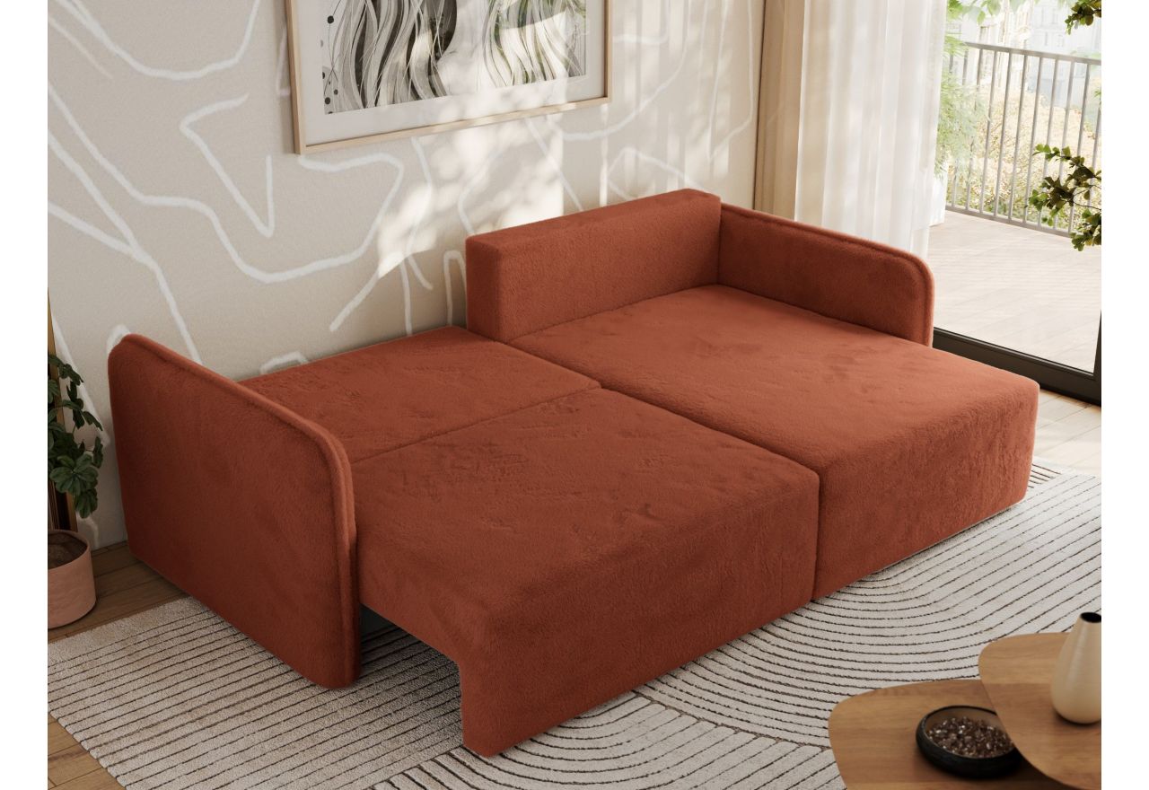 Narożnik MESTO L - strona prawa - pomarańczowy, plusz