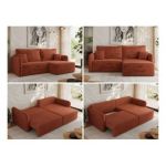 Narożnik MESTO L - strona prawa - pomarańczowy, plusz