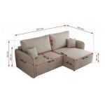 Narożnik MESTO L - strona prawa - beżowy, struktura