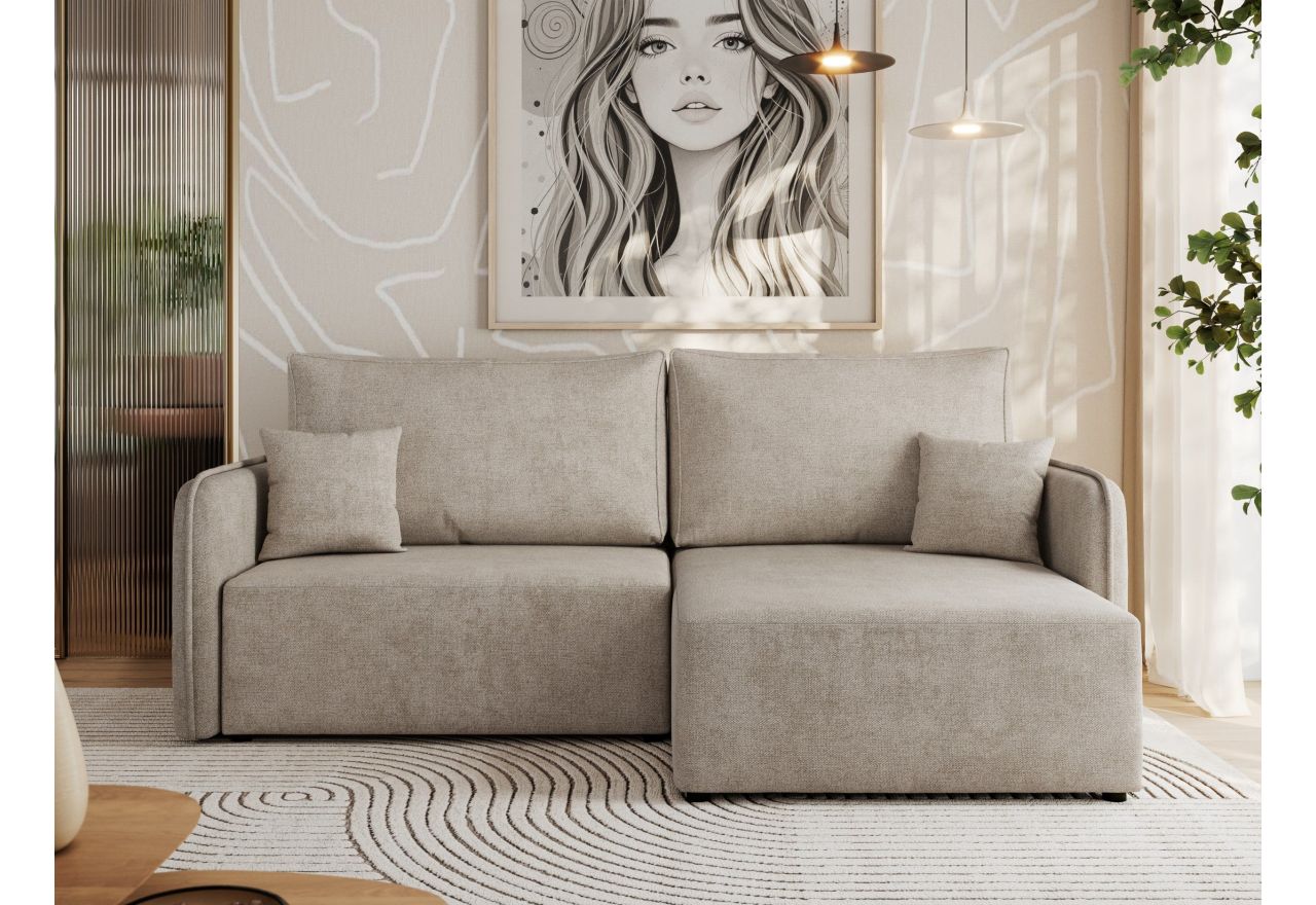 Narożnik MESTO L - strona prawa - beżowy, struktura