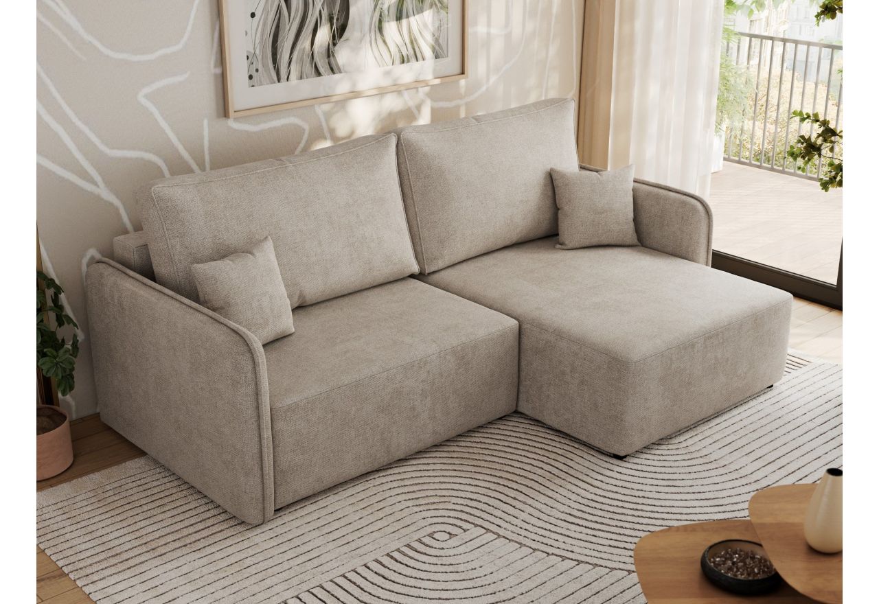 Narożnik MESTO L - strona prawa - beżowy, struktura