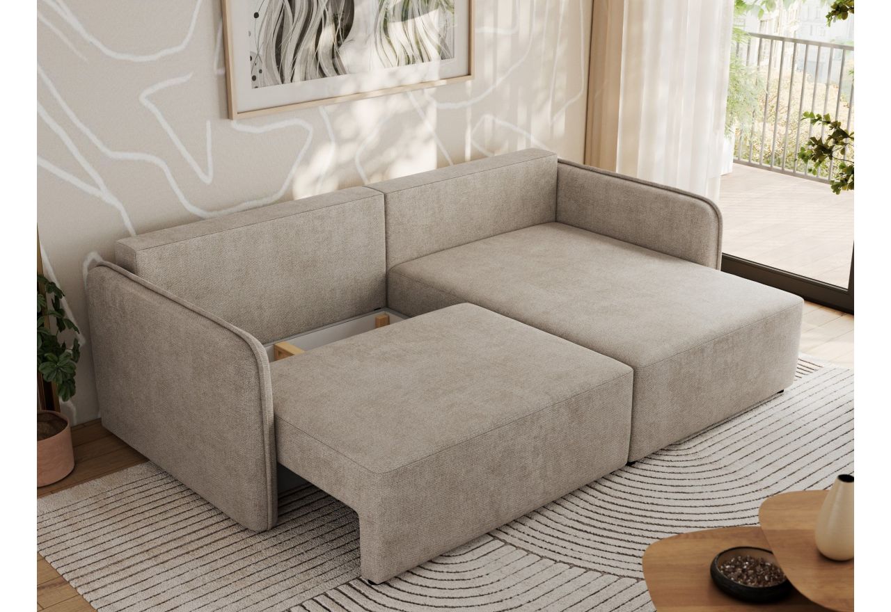 Narożnik MESTO L - strona prawa - beżowy, struktura