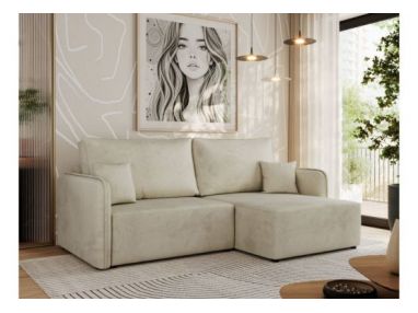 Narożnik MESTO L - strona prawa - beżowy, welvet