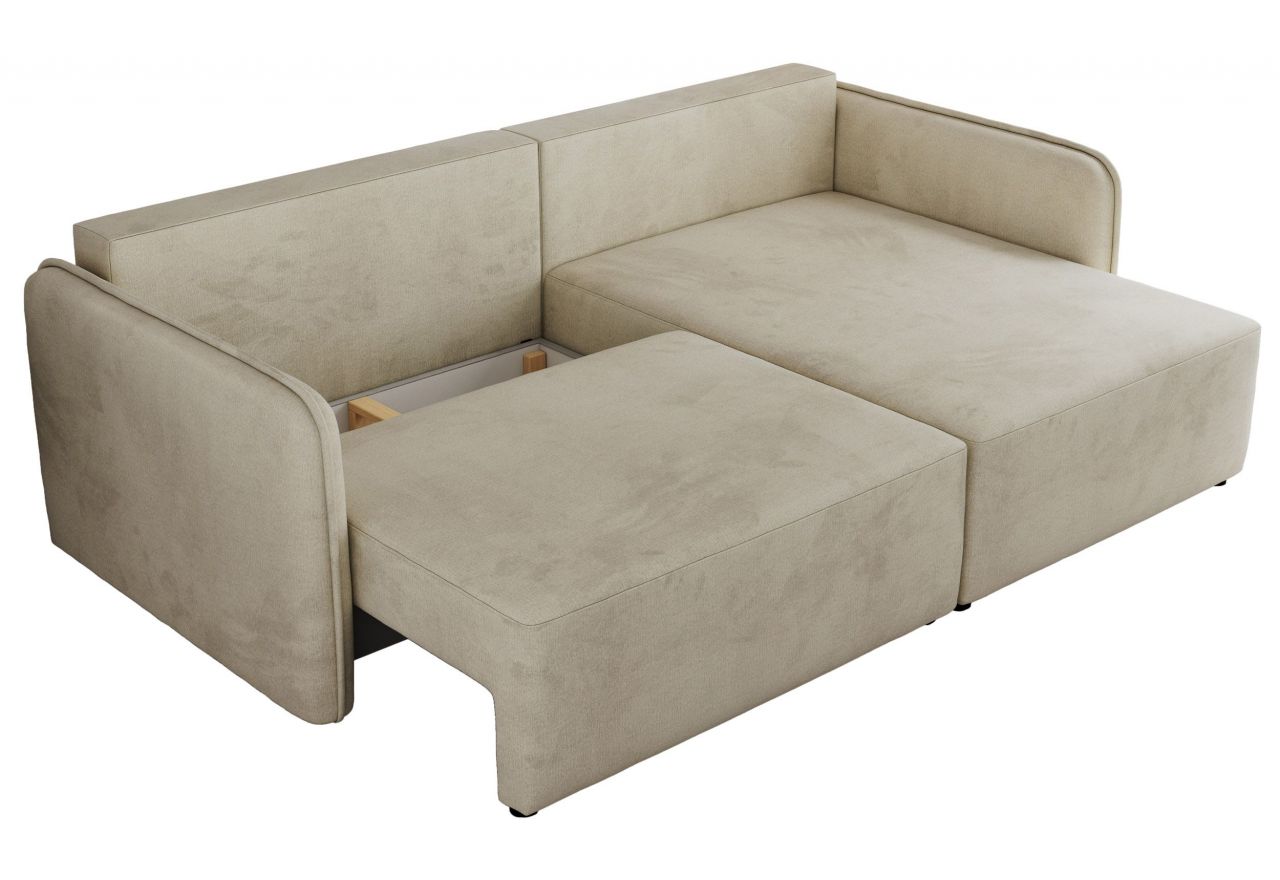 Narożnik MESTO L - strona prawa - beżowy, welvet