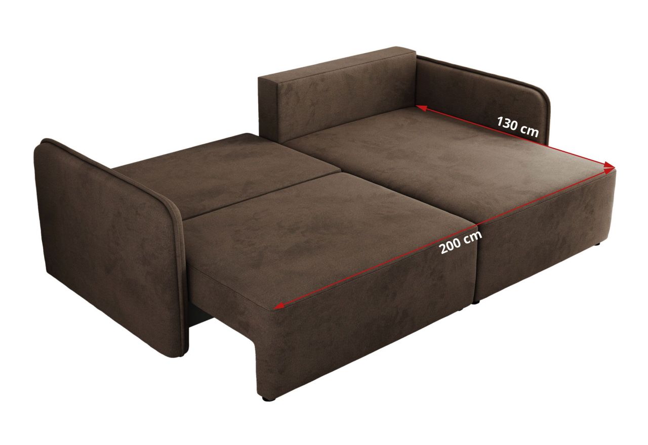 Narożnik MESTO L - strona prawa - brązowy, welvet