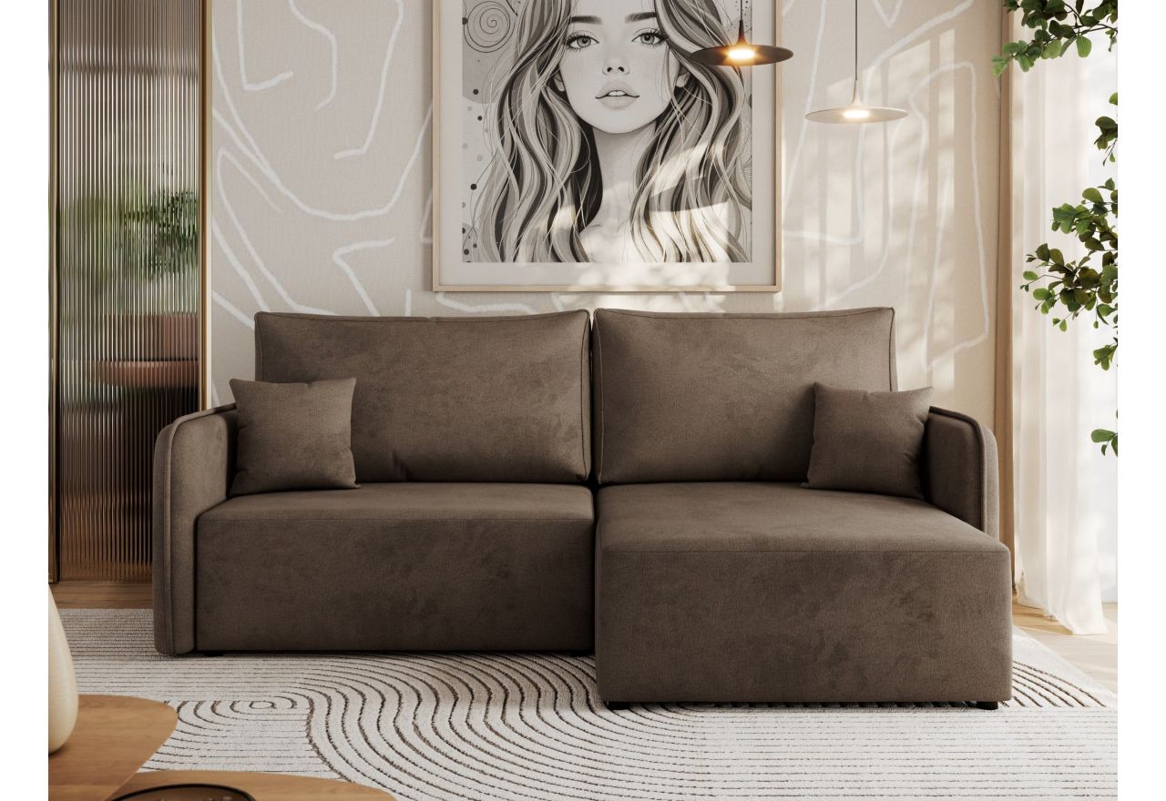 Narożnik MESTO L - strona prawa - brązowy, welvet