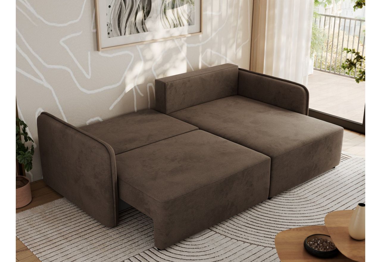 Narożnik MESTO L - strona prawa - brązowy, welvet