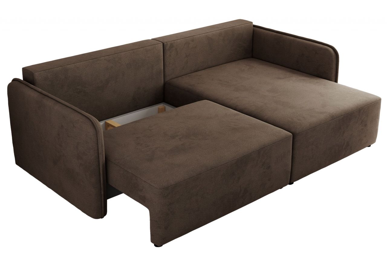 Narożnik MESTO L - strona prawa - brązowy, welvet