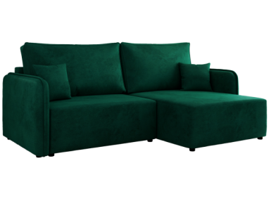 Narożnik MESTO L - strona prawa - ciemnozielony, welvet