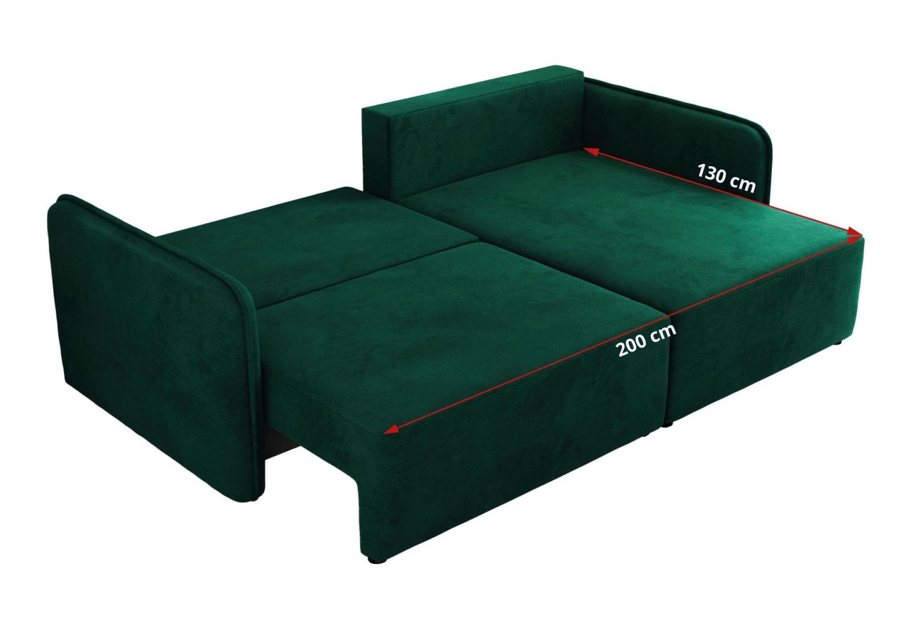 Narożnik MESTO L - strona prawa - ciemnozielony, welvet