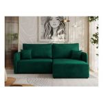 Narożnik MESTO L - strona prawa - ciemnozielony, welvet