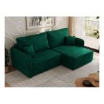 Narożnik MESTO L - strona prawa - ciemnozielony, welvet