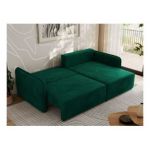 Narożnik MESTO L - strona prawa - ciemnozielony, welvet