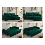 Narożnik MESTO L - strona prawa - ciemnozielony, welvet