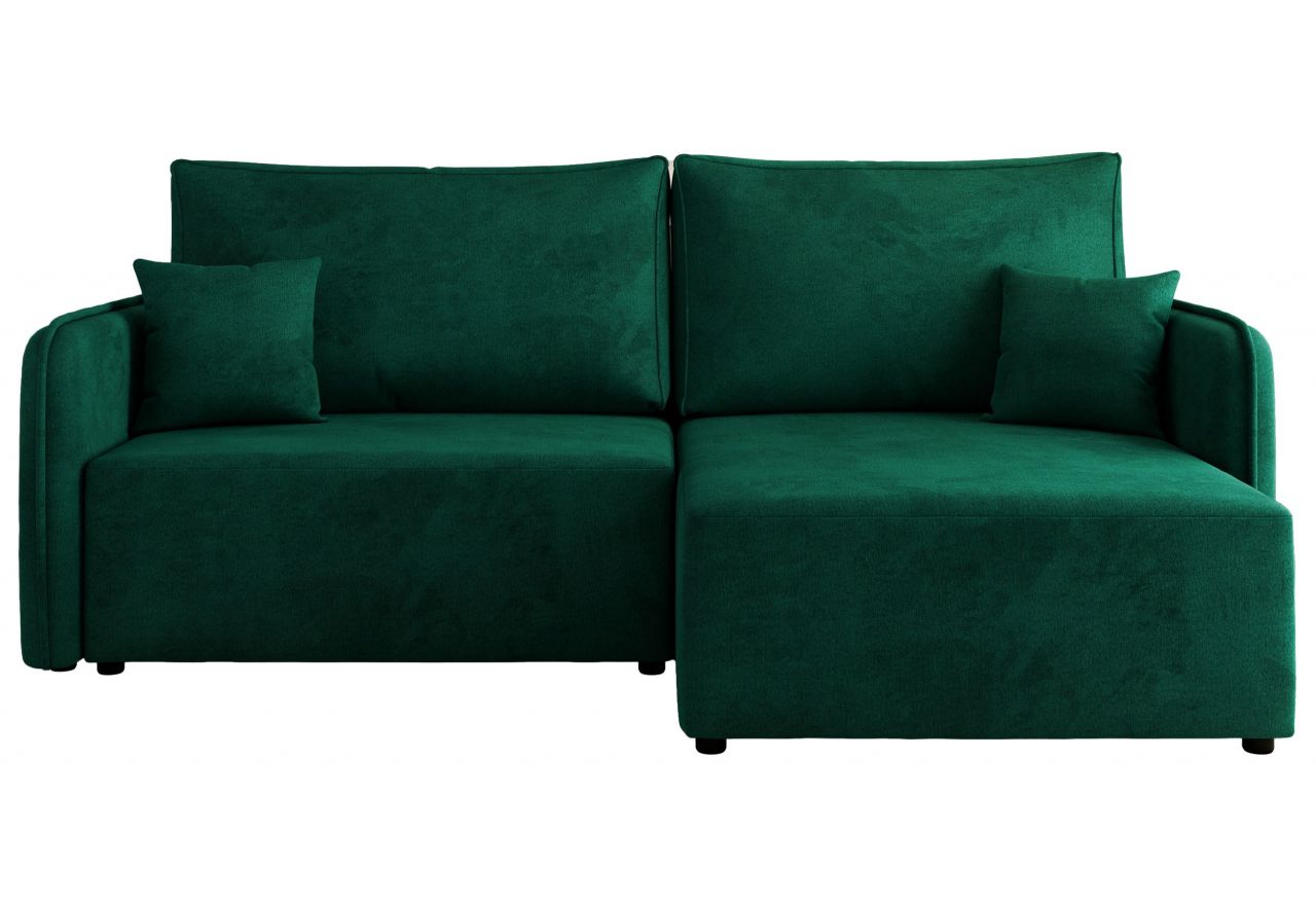 Narożnik MESTO L - strona prawa - ciemnozielony, welvet