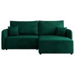 Narożnik MESTO L - strona prawa - ciemnozielony, welvet