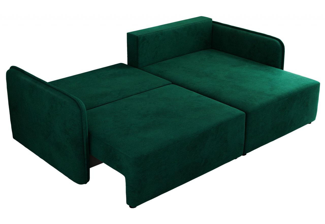 Narożnik MESTO L - strona prawa - ciemnozielony, welvet