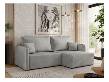 Narożnik MESTO L - strona prawa - jasnoszary, welvet