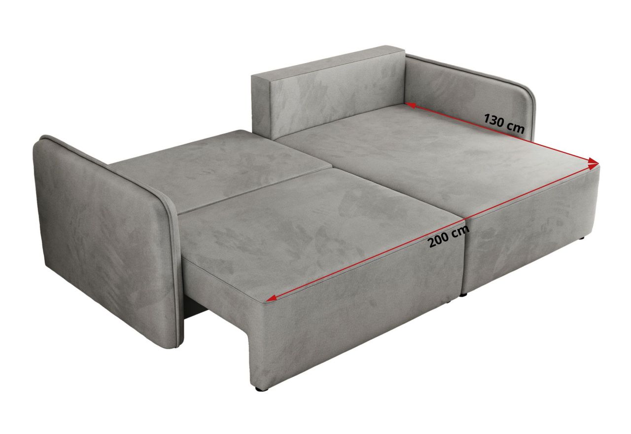 Narożnik MESTO L - strona prawa - jasnoszary, welvet