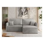 Narożnik MESTO L - strona prawa - jasnoszary, welvet