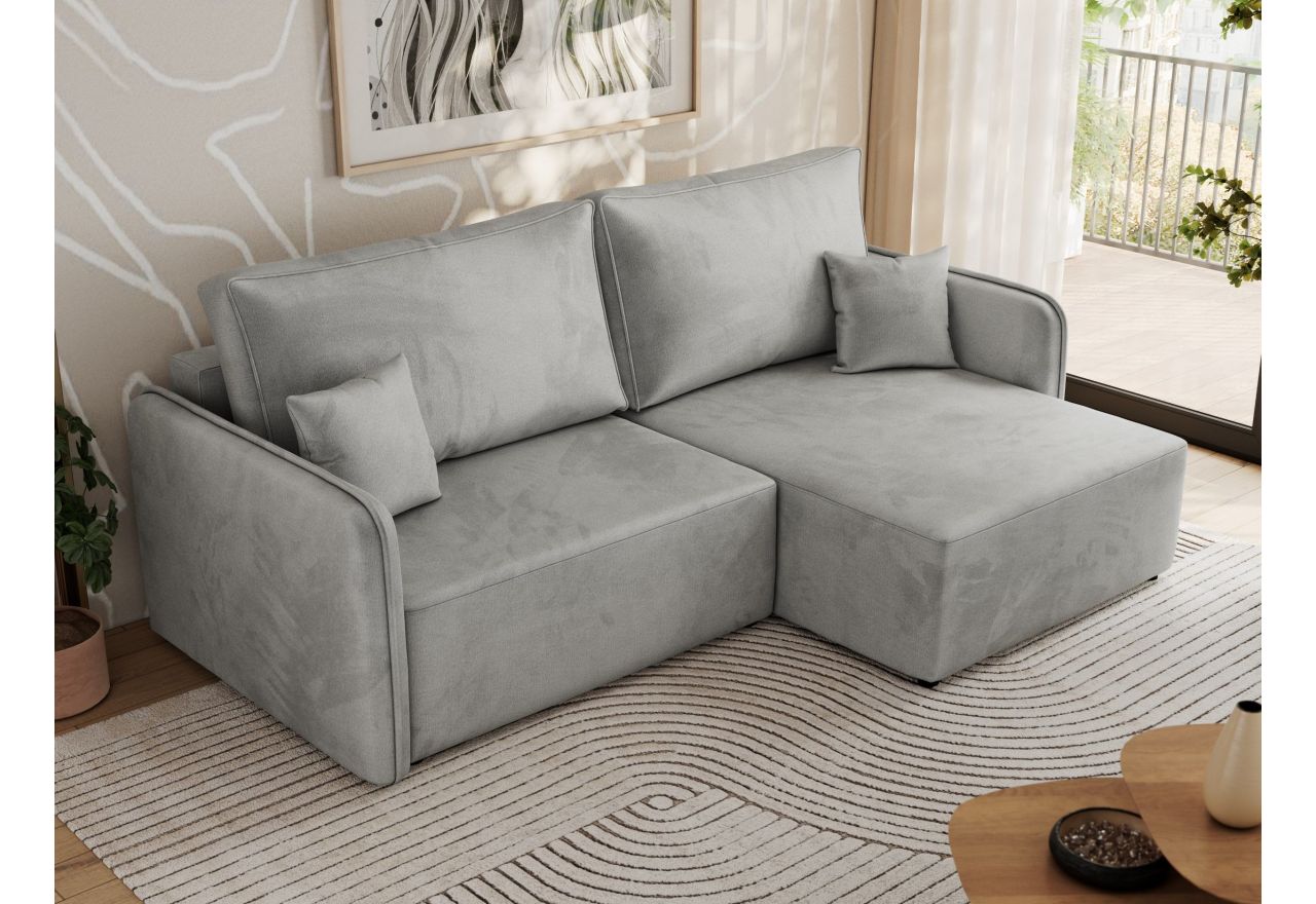 Narożnik MESTO L - strona prawa - jasnoszary, welvet