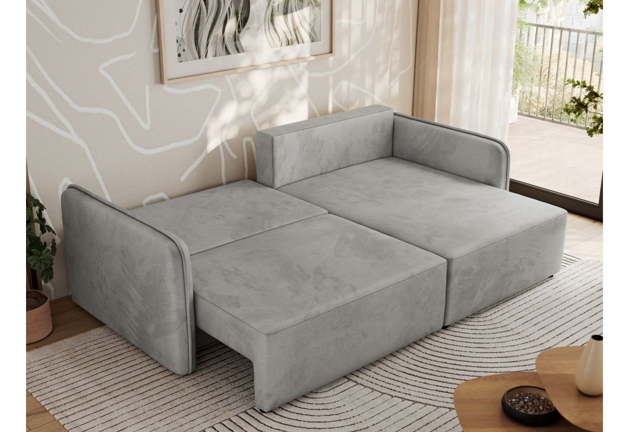 Narożnik MESTO L - strona prawa - jasnoszary, welvet