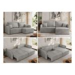 Narożnik MESTO L - strona prawa - jasnoszary, welvet