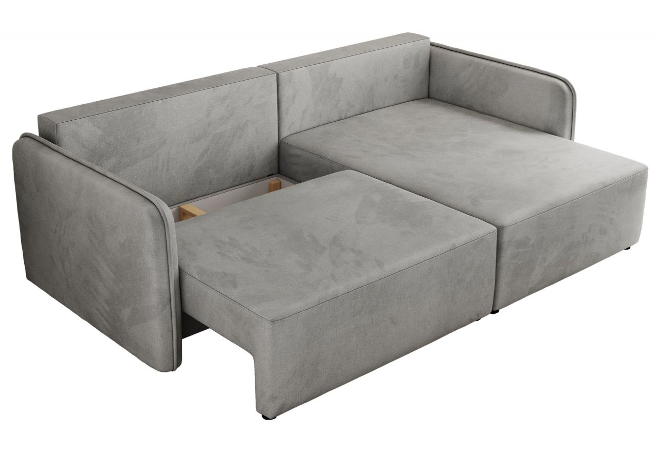 Narożnik MESTO L - strona prawa - jasnoszary, welvet