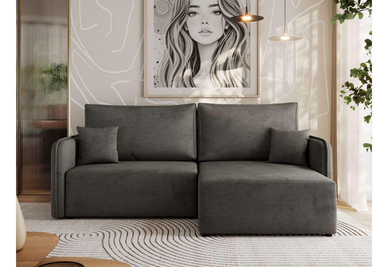 Narożnik MESTO L - strona prawa - ciemnoszary, welvet