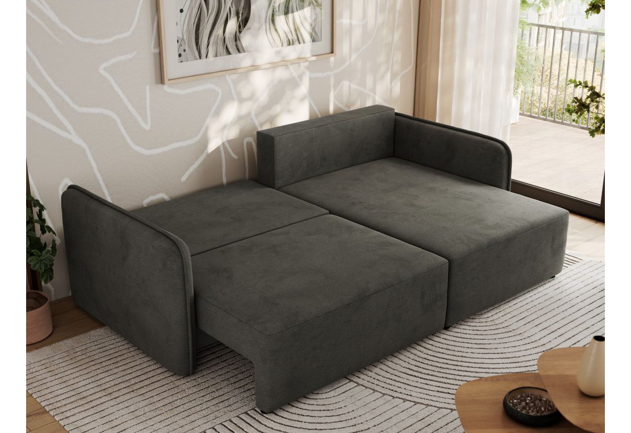 Narożnik MESTO L - strona prawa - ciemnoszary, welvet