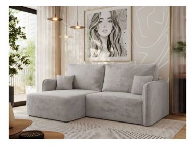 Narożnik MESTO L - strona lewa - jasnoszary, plusz